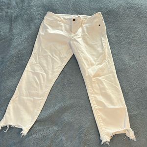 White Abercrombie & Fitch Harper Low Rise Ankle Jeans